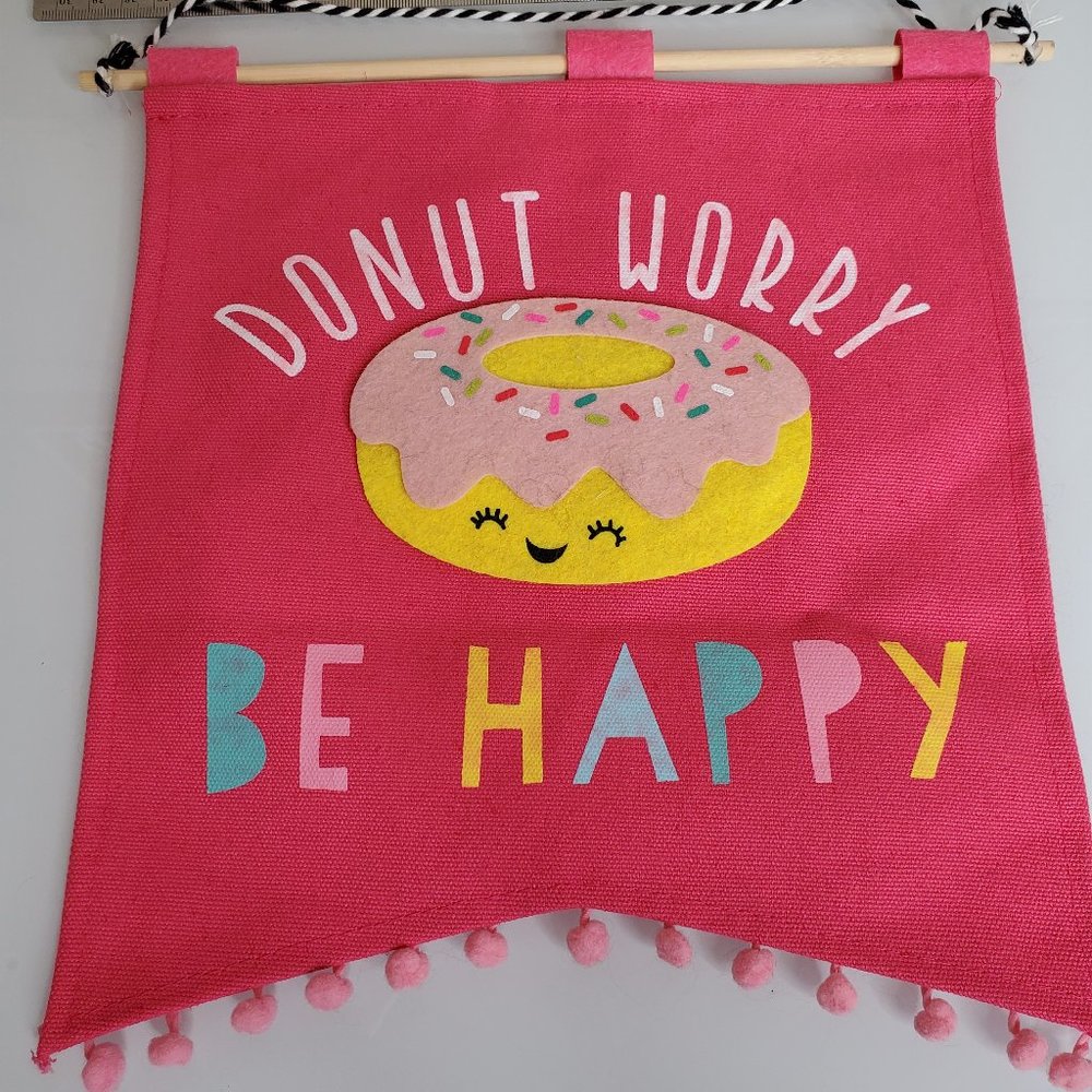 Adorable Donut Worry Be Happy Wall Decor